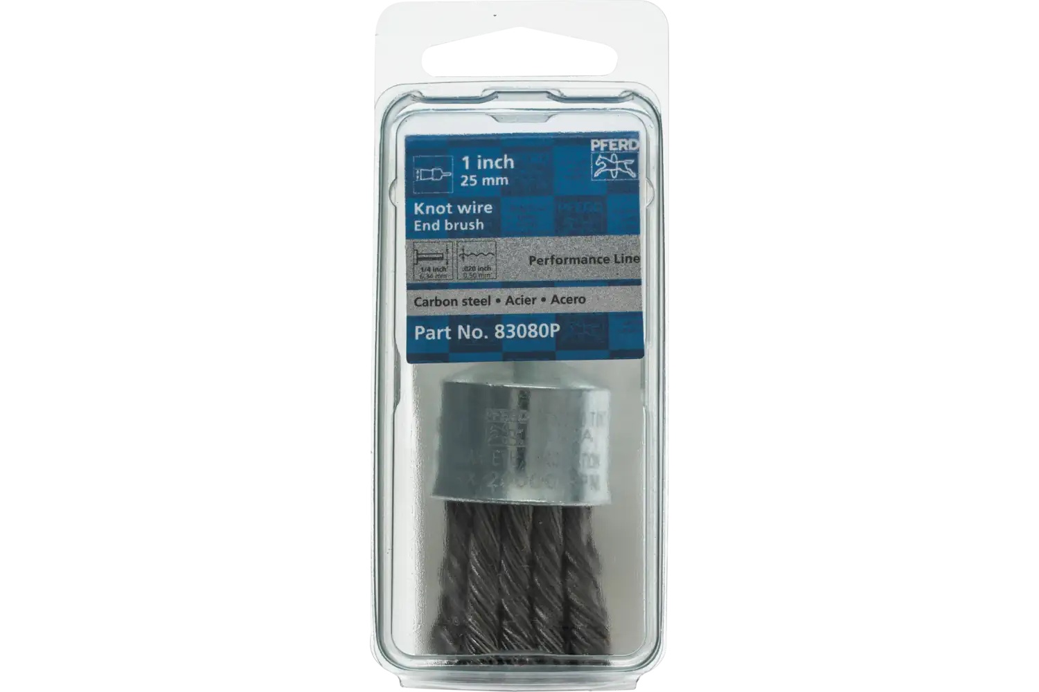 Picture of Pferd Knot Wire End Brush 1" Dia. Flared Cup .020 Carbon Steel 1/4" Shank Retail